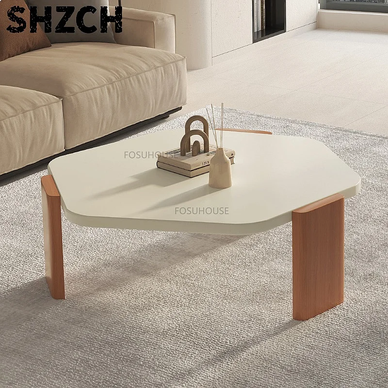 Nordic Wooden Living Room Café Tables Café Furniture Hexagon Coffee Tables Minimalist Upscale Design Portability Tea Table t