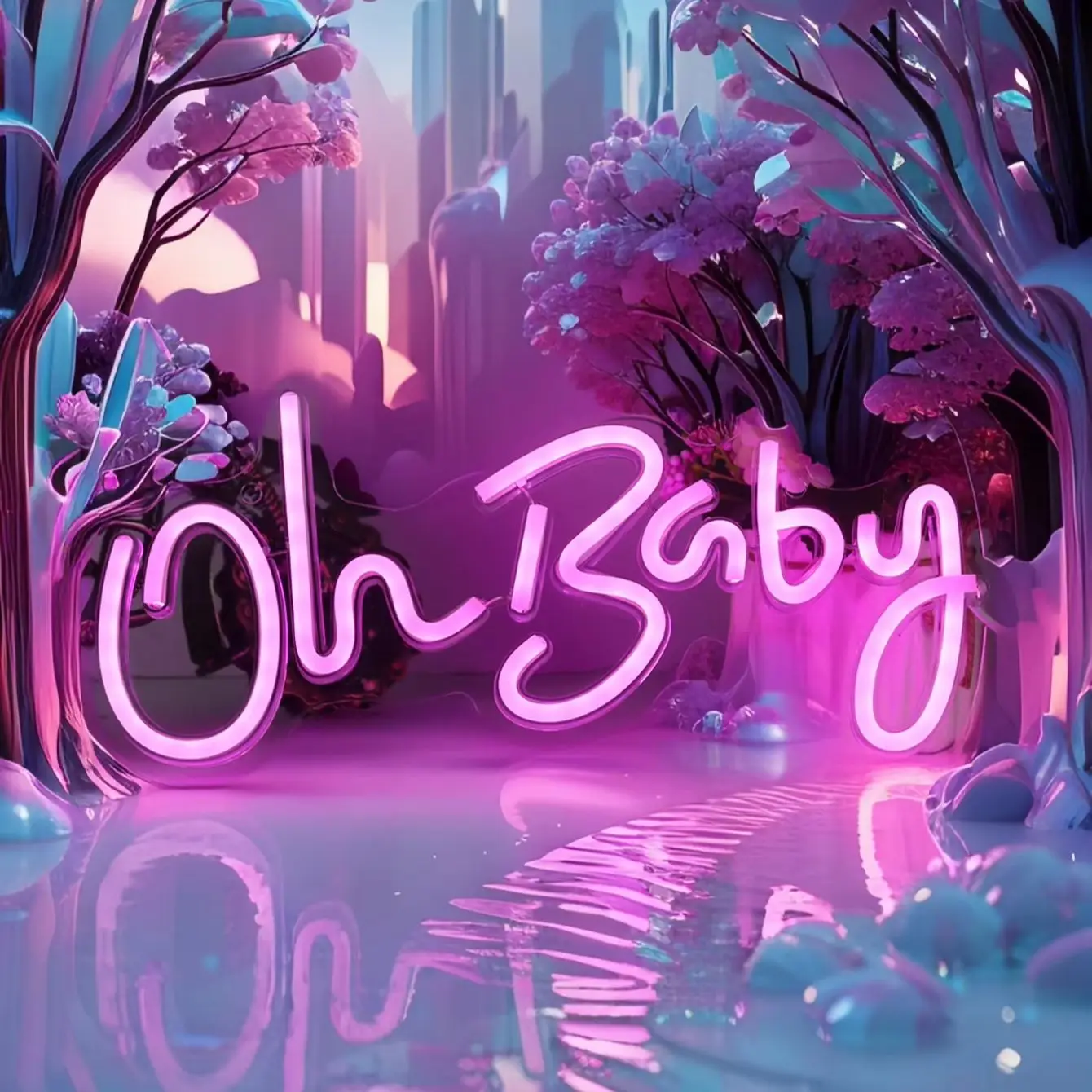 Chi-buy LED Neon Oh baby USB Powered Neon Signs Decor Lamp Signs Birthday Gift Wall Art For Bedroom Room Bar Shop