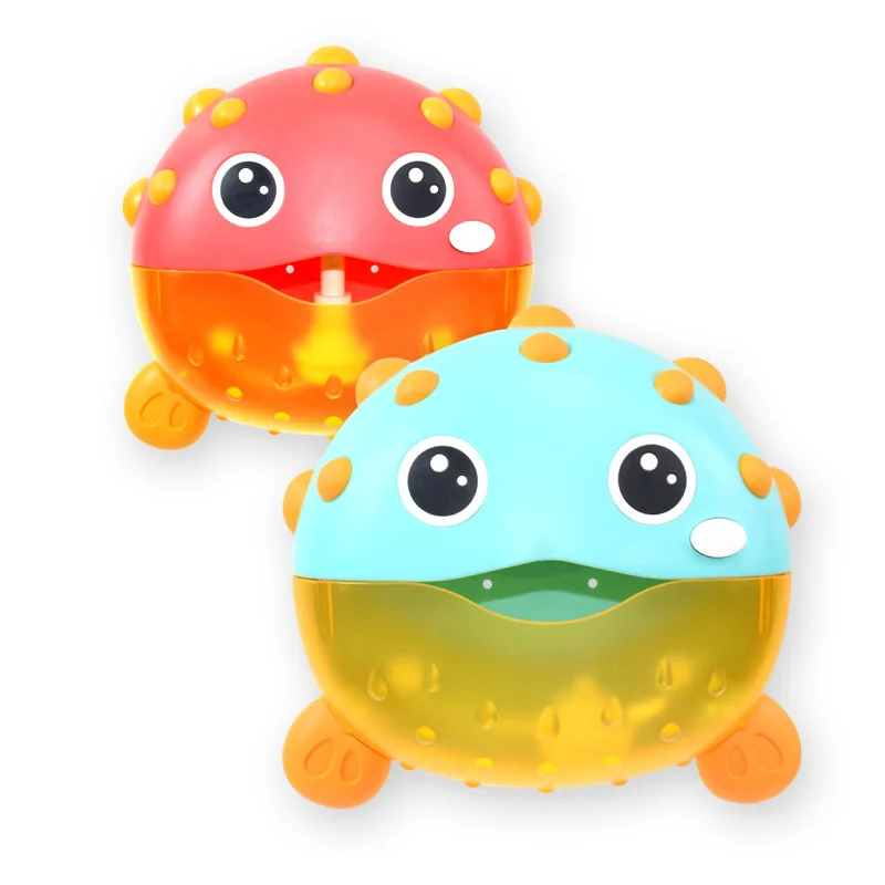 Bubble Puffer-Fish Baby Bath Toy Toddler Bath Bubble Maker Pool Swimming Bathtub Soap Machine Bathroom Toys for Children Kids