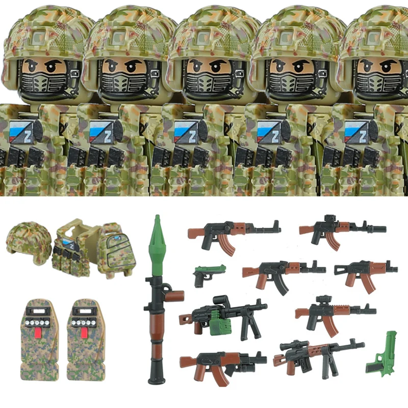Casco de Combate SWAT de Fuerzas Especiales Militares, Bloques de Construcción, Policía Urbana, Soldado Ruso Wagner Antonov, Figura de Asalto, Armas, Juguetes