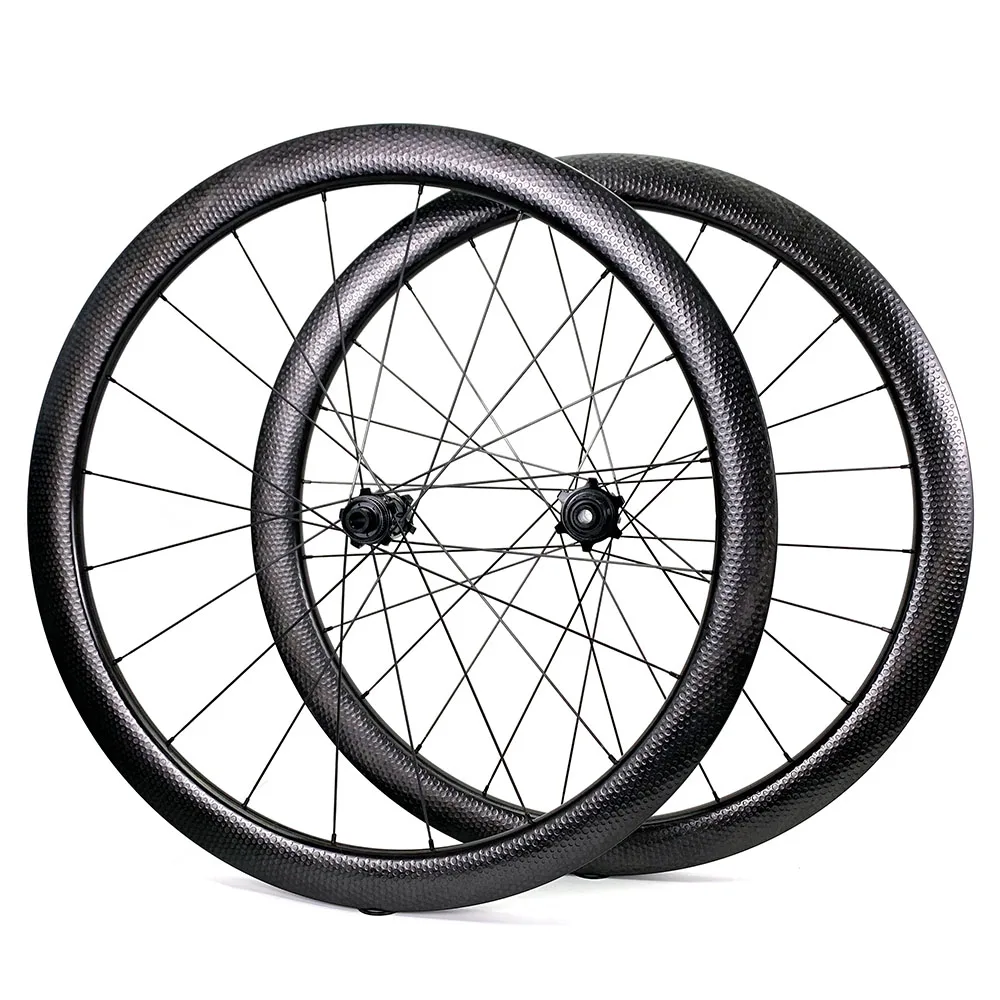 

Road Disc Carbon Wheels 28mm Wide 45mm Depth Dimple Finish Center Lock 6 Bolt Hub 24-24H For Cyclocross Road Cycling Wheelset