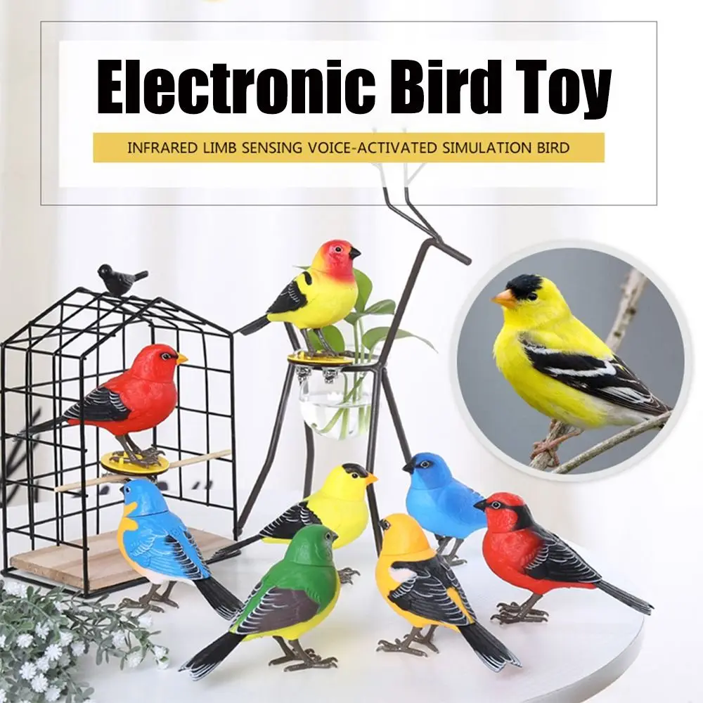 Cute Interactive Fake Birds Electronic Simulation Birds Realistic and Vivid Electric Desk Pets