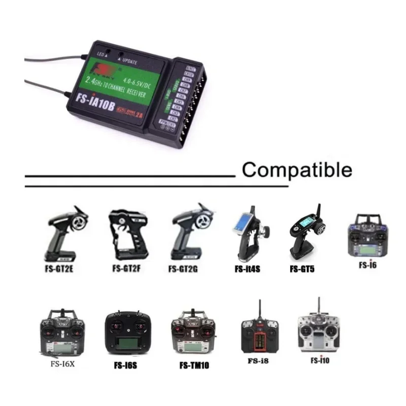 Flysky FS-iA10B 10 Channel Receiver 2.4G 10CH iBUS PWM PPM Output For FS-i6 FS-i6s FS-i10 Transmitter PV RC Helicopter Airplane