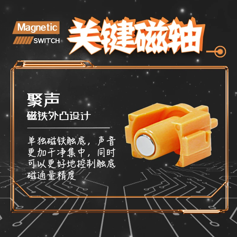 Duhuk Key Magnetic Switch High Precision Gaming Magnetic Switch Noise Reduction Structure Smooth HIFI Magnetic Shaft Keyboard