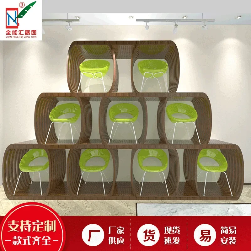 for Modern Simple Display Cabinet Creative Fashionable Paint Baking Showcase Wrought Iron Shelf Sample Rack Chair Display
