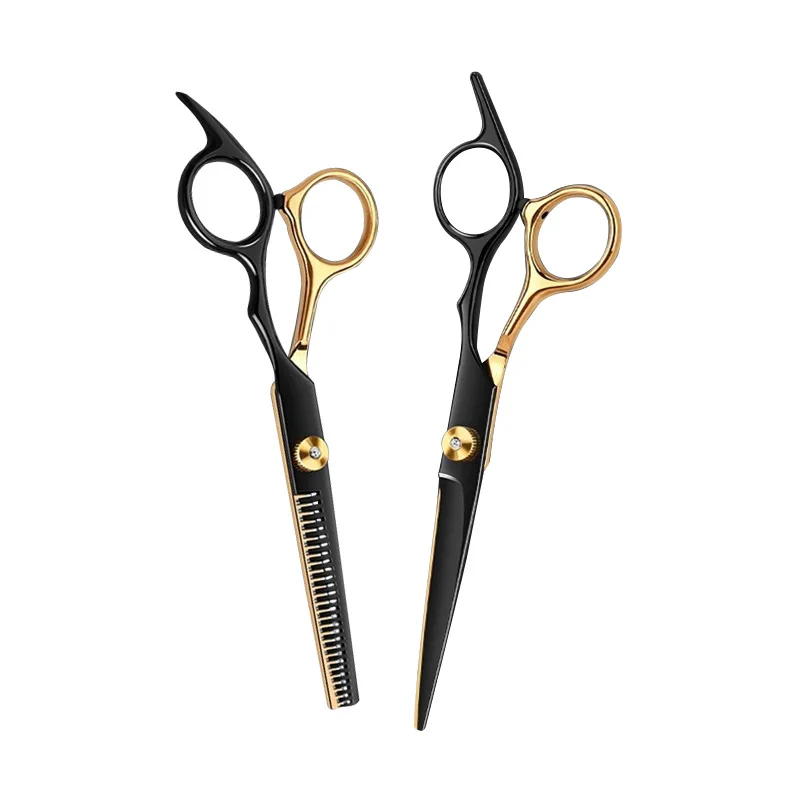 Hair Scissors Set for Salon & Home Use, Flat Cutting & Thinning Shears for Bangs Broken Hair Trimming