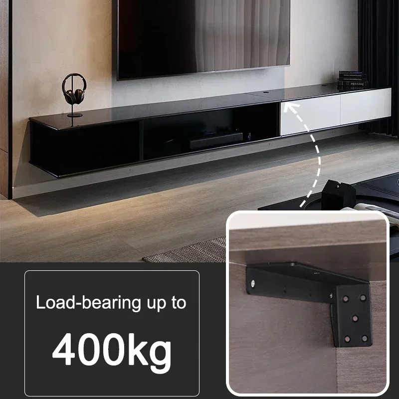 Heavy Duty Cabinet Hidden Bracket Hanging Desk Drawer Bracket L-shaped Storage Rack Bathroom Cabinet Wall Fixing Accessories