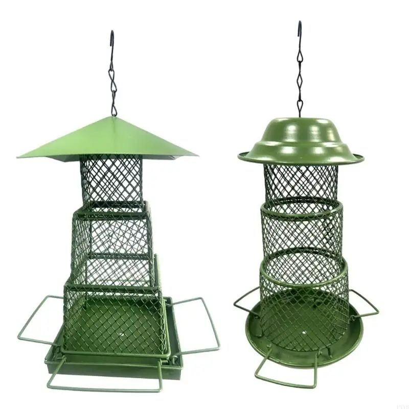 

Heavy Duty Metal Hanging Wild Bird Feeder Squirrels Proof Large Roof Large Tray for Garden Outdoor Bird Feeder