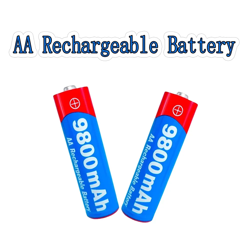 For 100% Original New AA 1.5V 9800mAh 1.5V New Rechargeable AA battery for led light toy Camera Microphone battery