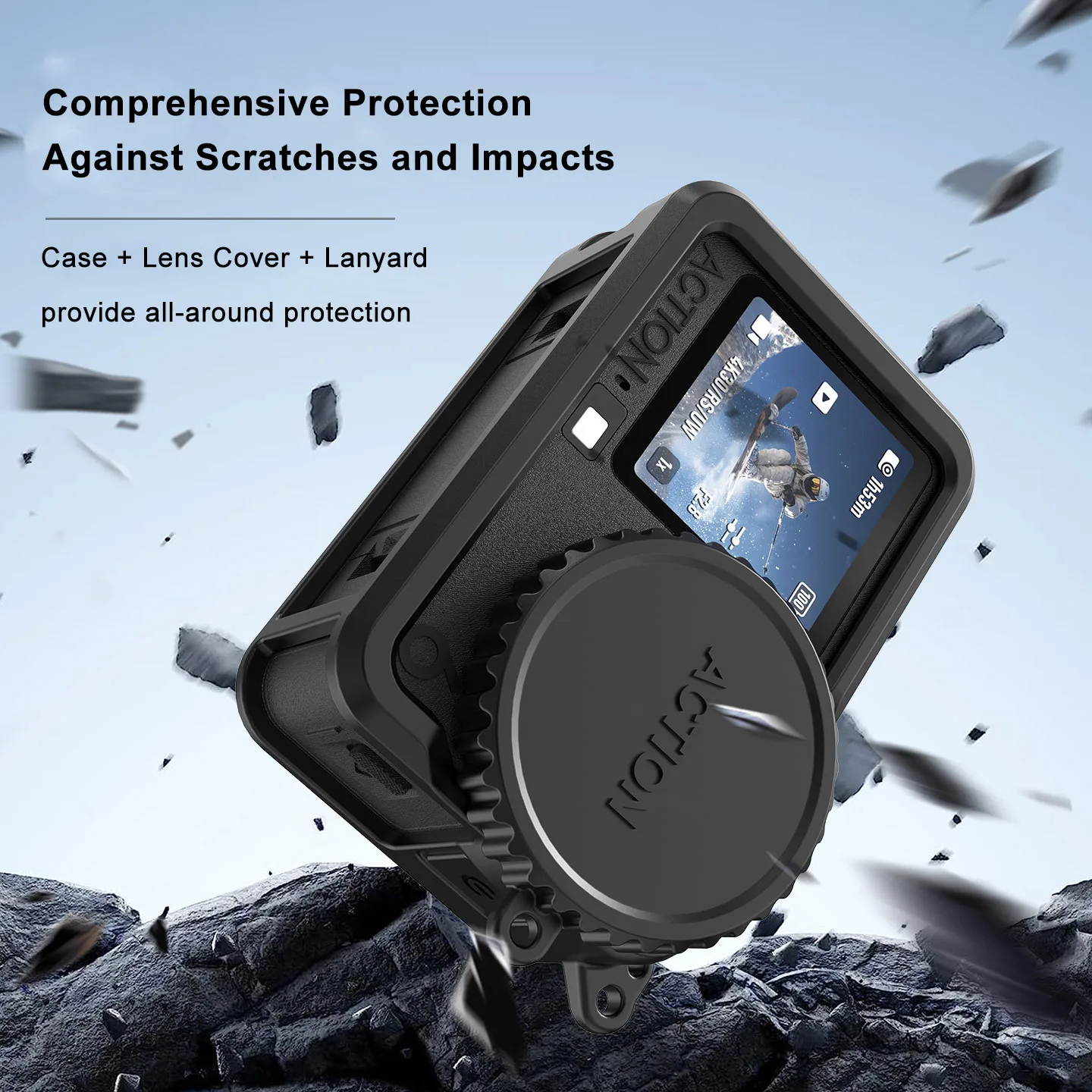 حافظة من السيليكون لـ DJI Osmo Action6، غطاء حماية مع غطاء عدسة، غطاء جلد ناعم، حافظة حماية مضادة للخدش لكاميرا Action6