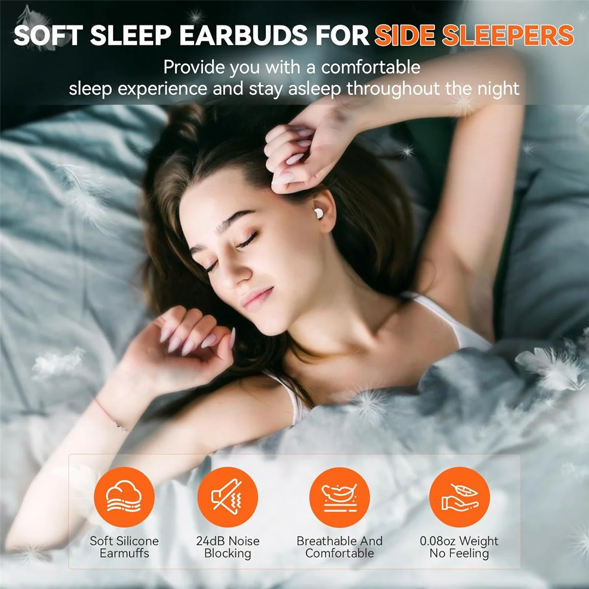 Sleep Earbuds Wireless Bluetooth Earbuds Mini Tiny Sleep Buds for Sleeping Noise Blocking Wireless Headphones-Black