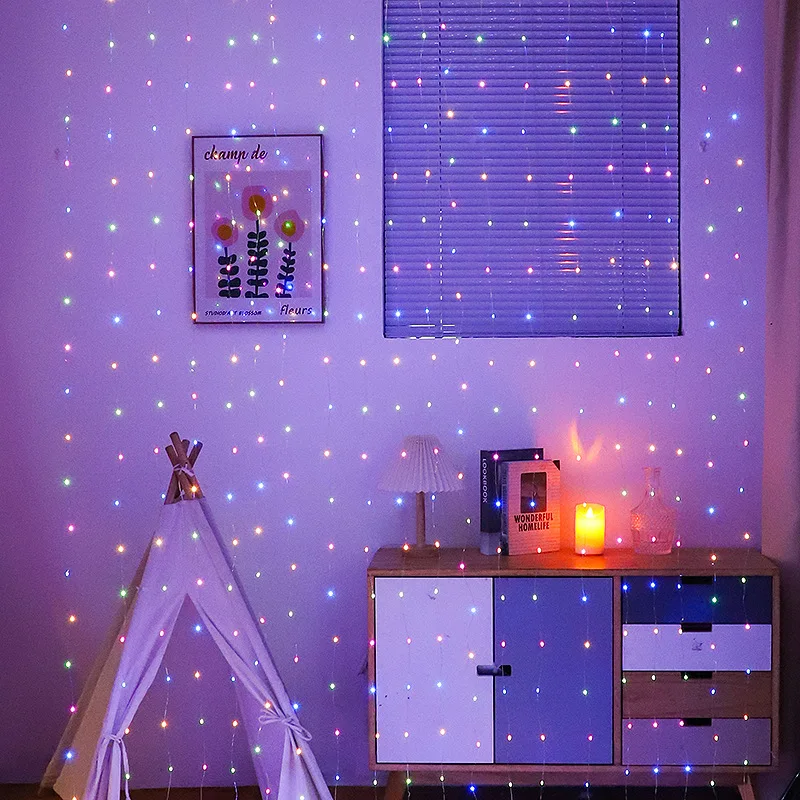 

Curtain String Lights USB Plug Fairy Lights Remote Dimmable 8 Modes Waterproof Lights for Window Christmas Bedroom Party Wedding