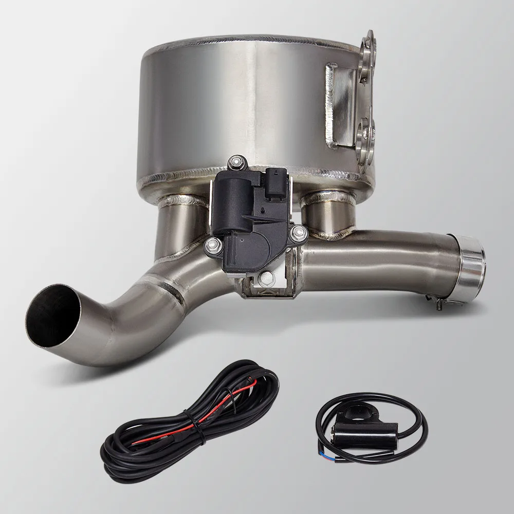 For F850GS F750GS Motorcycle Exhaust Titanium 50mm Middle Link Pipe with Electric Controlled Valve Compatible OE Muffler
