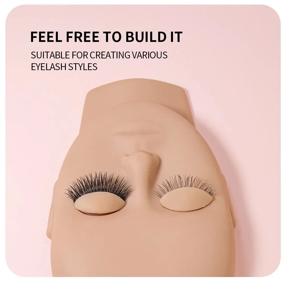 3Pairs/Set Replacement False Eyelash Extension Practice Head Model Silicone Removable Eyelids Tattoo Training Eyes Mannequin