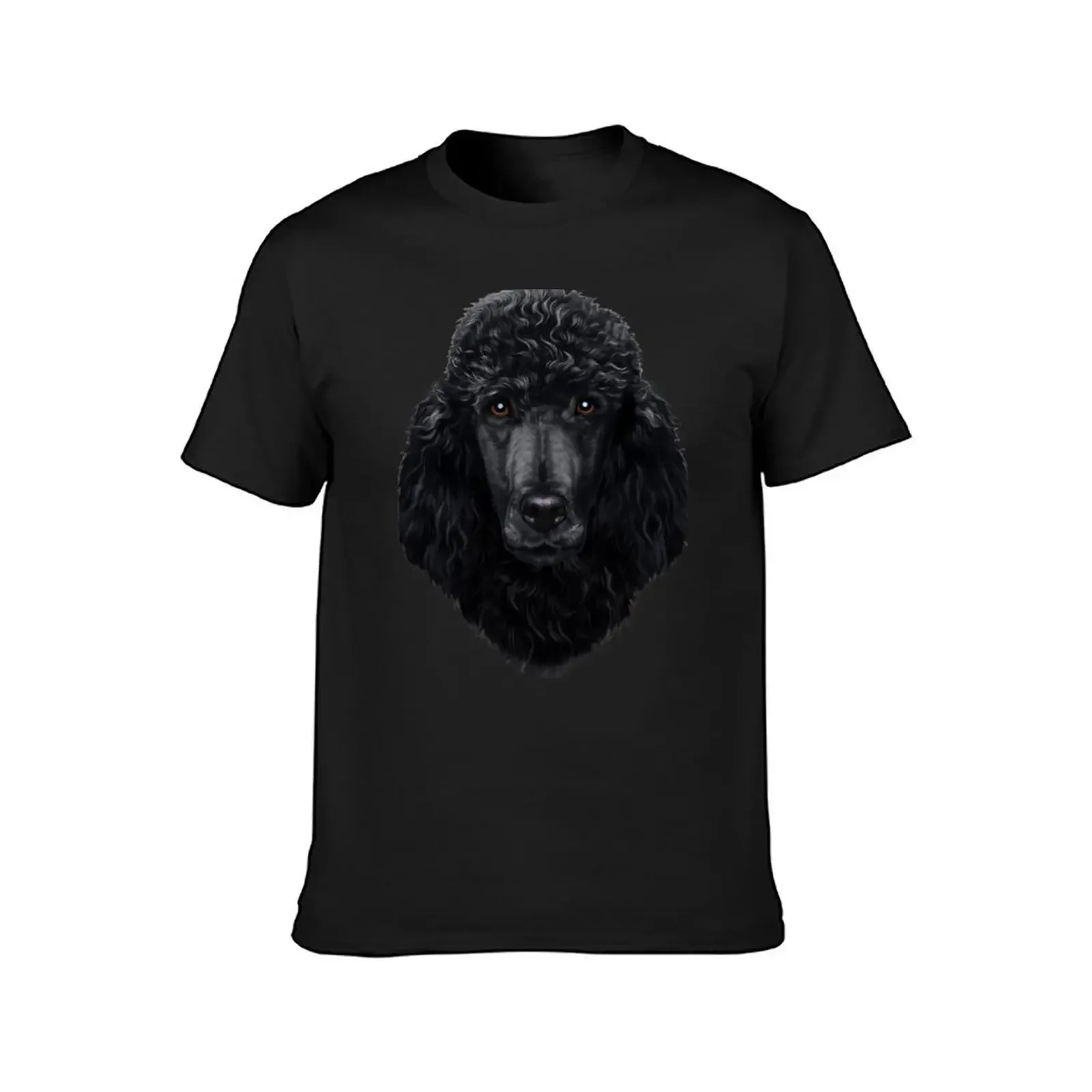 Black Poodle Dog Face T-Shirt heavyweights animal prinfor boys boys animal print plus size tops oversized t shirt men