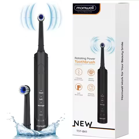 Electric Toothbrush for Adults Rechargeable T37 Sonic Toothbrush with 3 Modes IPX7 Waterproof 40,000 VPM Motor With 4 Brush Head
