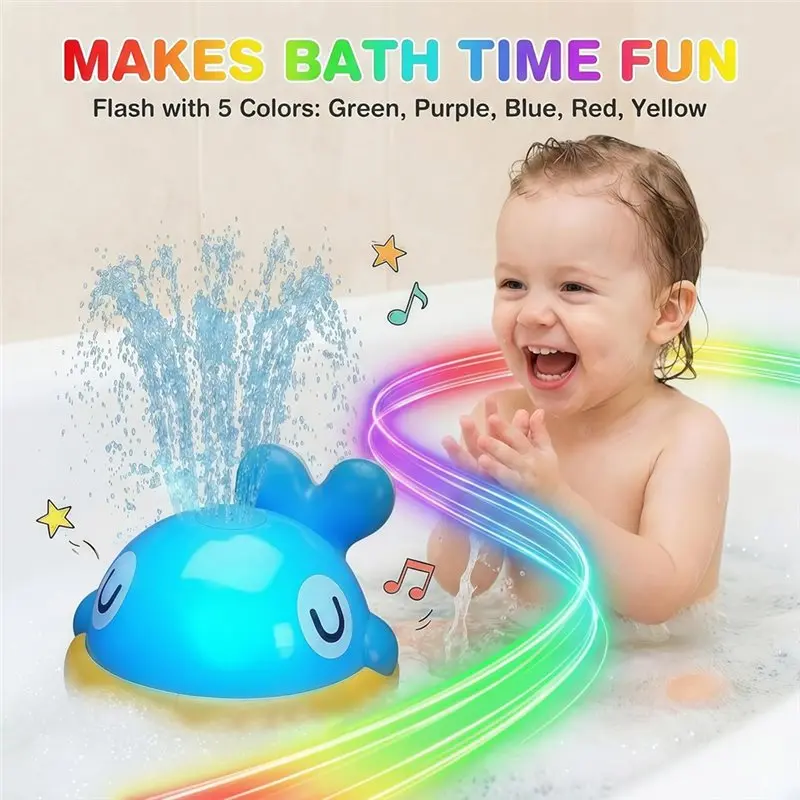 Excellent-For Babies For 1 Year Bath , Whale Sprinkler Luminous Water Baby, Kids Sprayer With Light