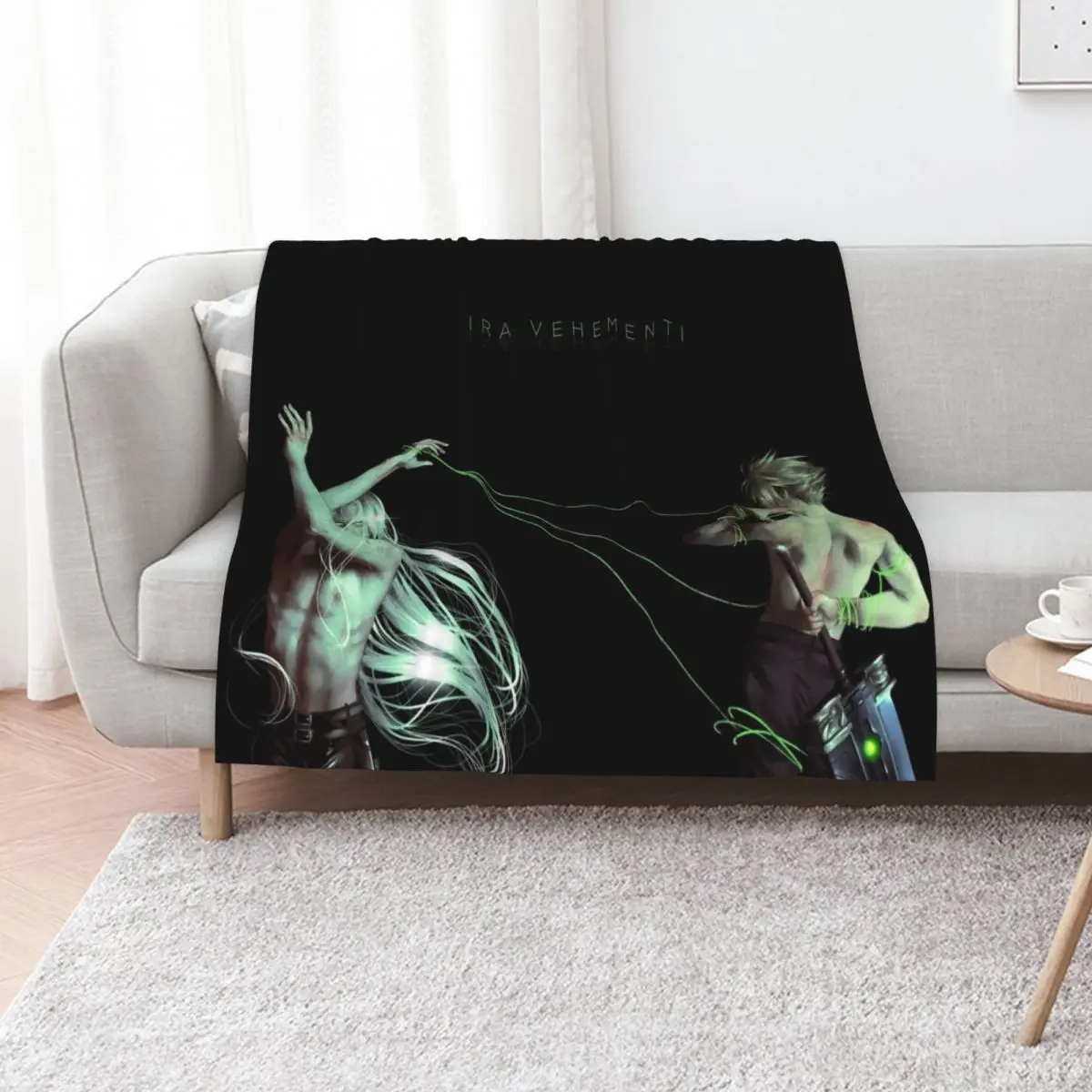 

(HD adjourned) Sephiroth and Cloud Throw Blanket for winter for sofa Tourist Loose Blankets