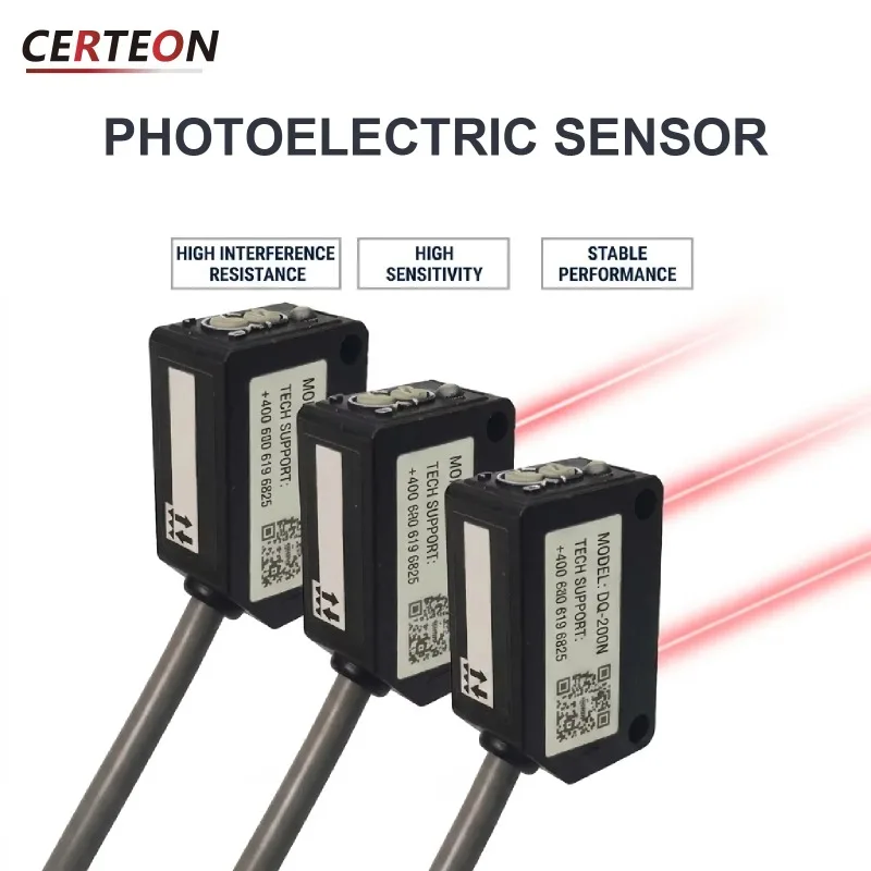 DQ Transparent Object Detection Sensor Retro Reflective Photoelectric Switch Laser Red LED NPN PNP Industrial Sensor 4M