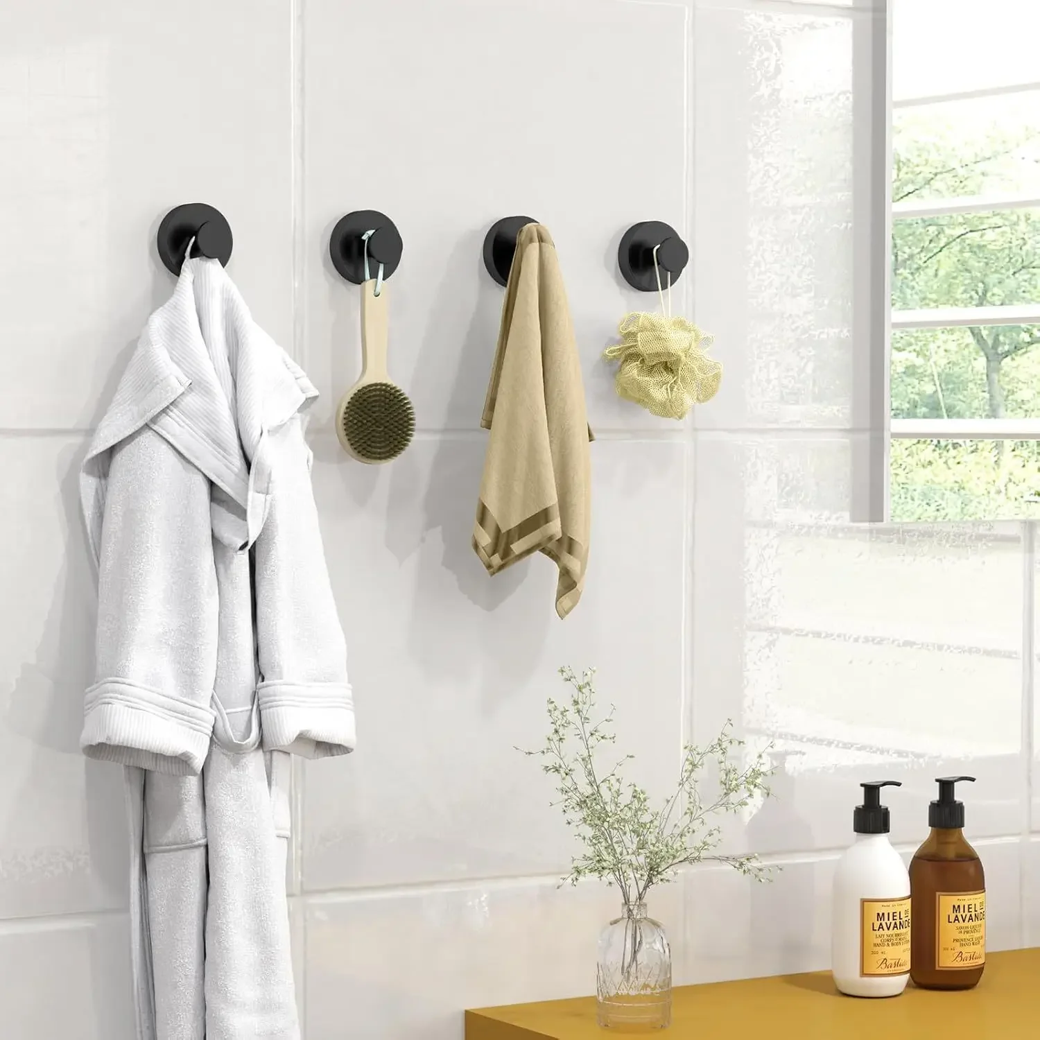 1-8PCS Stainless Steel Suction Cup Hooks Punch-free Wall Mounted Hook Hanging Towel Holder Kitchen Bathroom Vacuum Suction Cups view 4