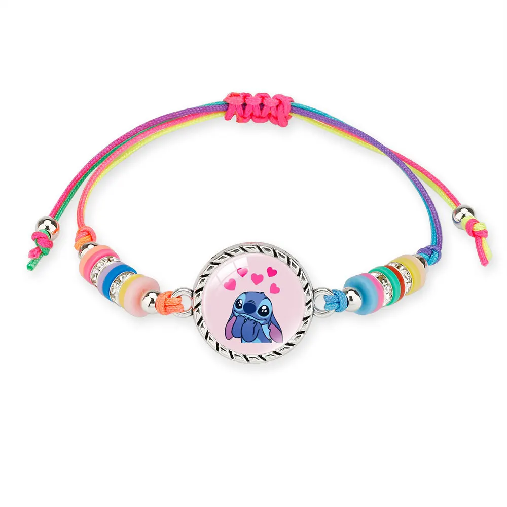 Miniso 애니메이션 주변기기 스타 베이비 팔찌 Stilt 다채로운 팔찌 Boho Stitch Liluo 비즈 체인