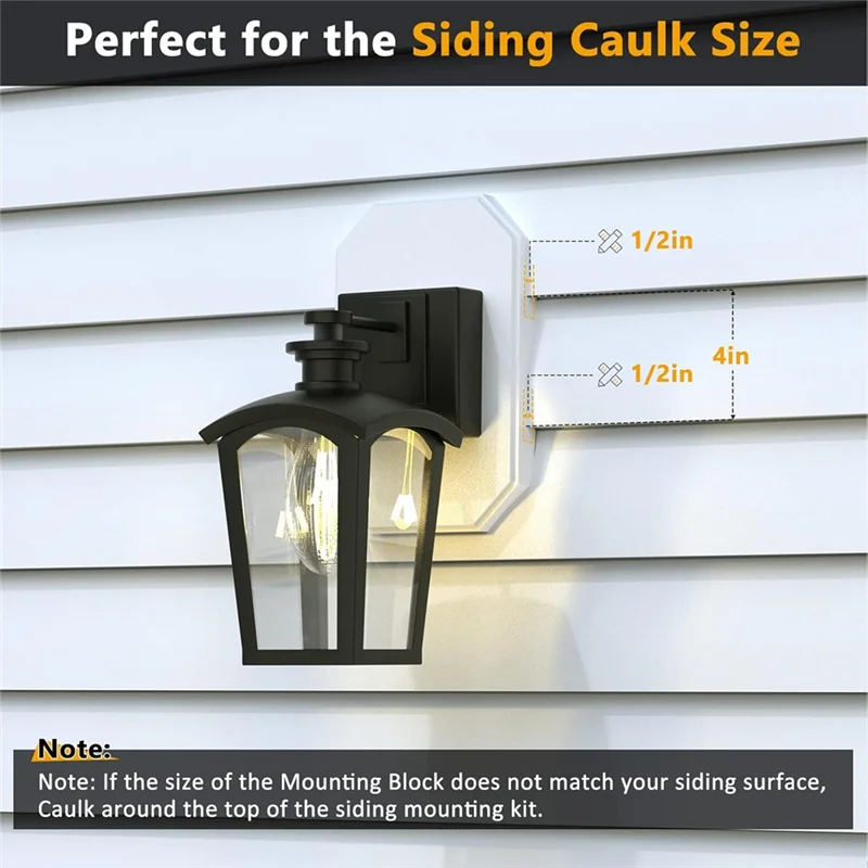 Classy-Siding Mounting Kit, 8141DBL Outdoor Light Mounting Block, Siding Mounting Plate For Lap Double And 4 Inch Siding