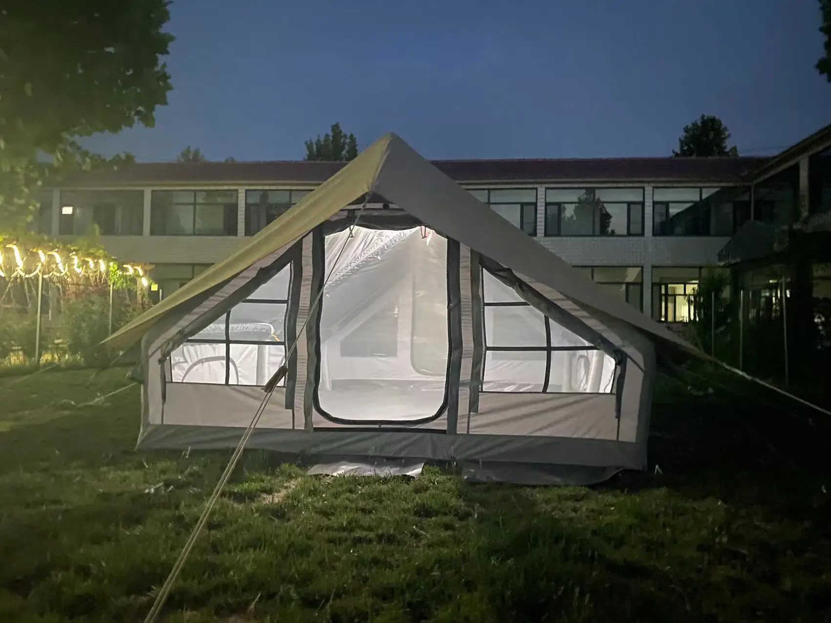 Inflatable Camping Tent with a Manual Pump Waterproof, Windproof and Rainproof, Suitable for All Seasons
