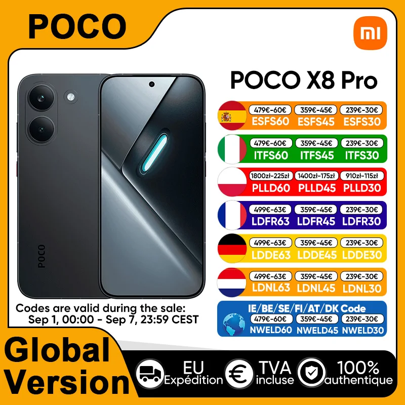 Global Version POCO X8 Pro 5G Smartphone Dimensity 8500-Ultra 6.59" 1.5K 120Hz Ultra-bright AMOLED Display 6500mAh Battery NFC