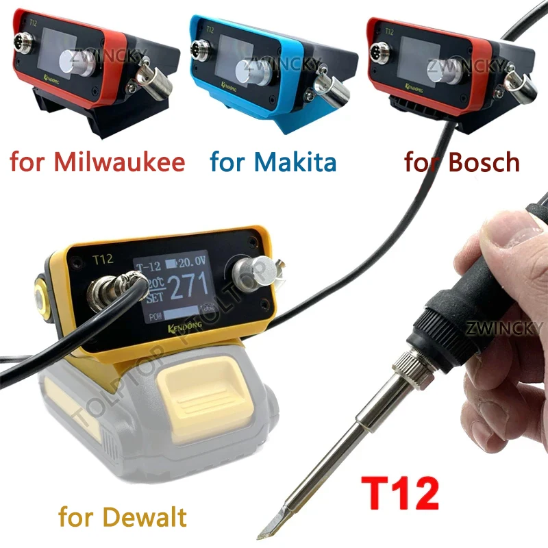 

For Makita/Milwaukee/Bosch Battery Electric Solder PTS300D T12 Cordless Soldering Iron Station For Dewalt 20V Max Li-ion Battery