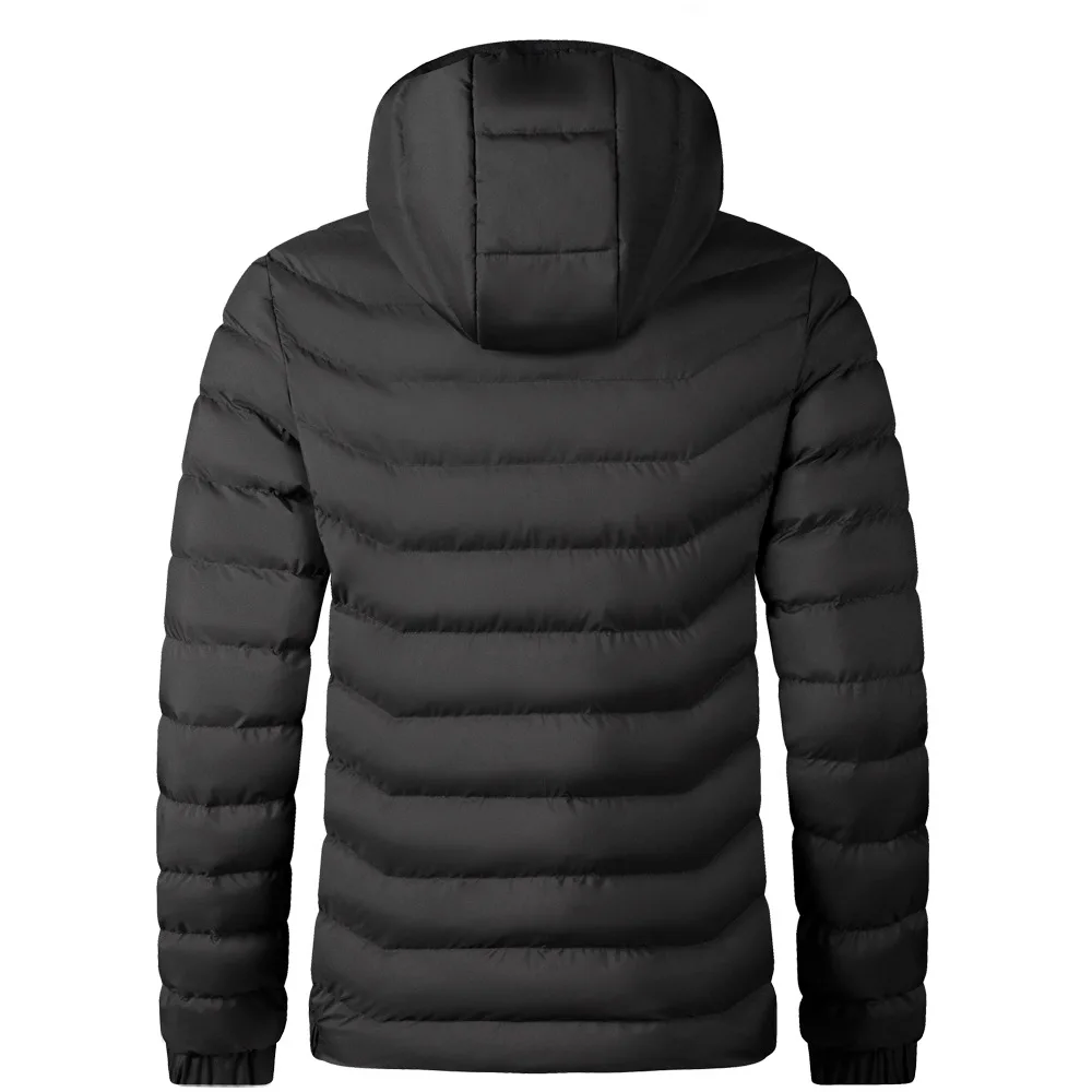 Autumn Winter Jacket Men Slim Cotton Jacket Hooded Parkas Light Thin Coat Zipper Long Sleeve High Quality Luxury Brand Outerwear