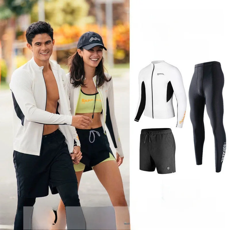 

Full-Body Wetsuit Men's Swimming Suit Set Long Sve Surfing Sun Protection Diving Clothes Nylon Material Outdoor Travel Gear