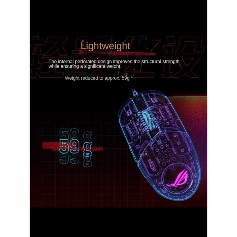 ROG3 Shadow Wired Edition Lightweight Game Mechanical Mouse  Mechanical Micromotion DPI Adjustment Custom Macro Exclusive Game