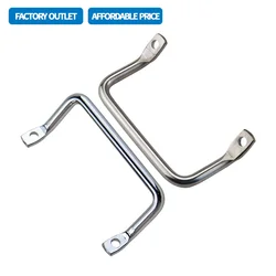 Stainless Steel or Iron Round Rod Bent Angle Flat Head Handle Industrial Slanted Handle For Toolbox Equipment And Iron Handles