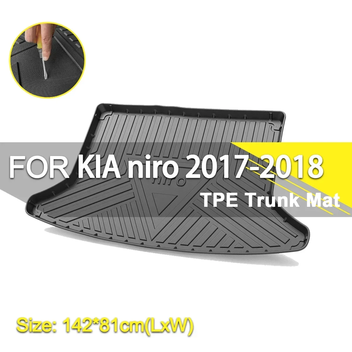 

Car Rear Trunk Cover Mat Waterproof Non-Slip Rubber TPE Cargo Liner Accessories For KIA Niro 2017-2018