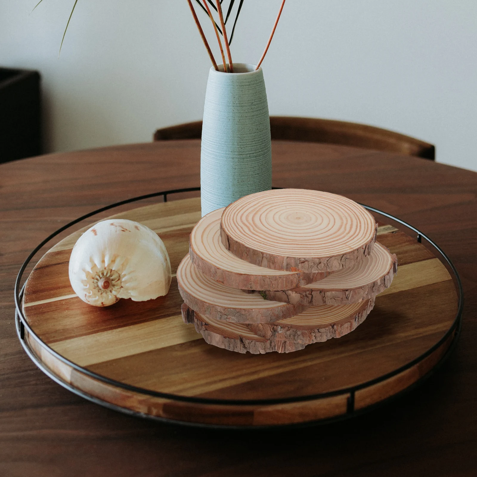 

6Pcs Natural Wood Slices for DIY Crafts Unfinished Round Wooden Boards Painting Craft Making Wood Circle Decor Accessories