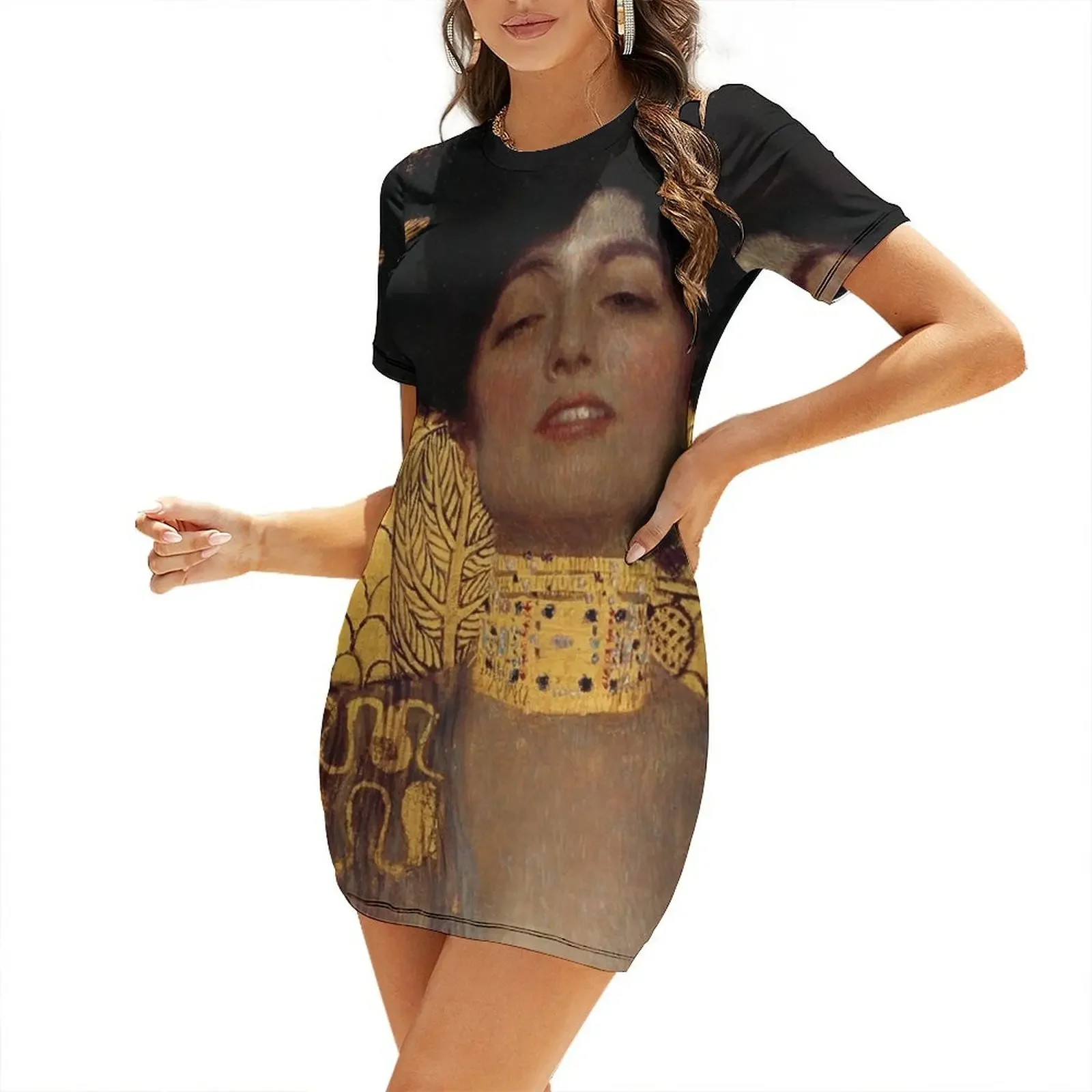 

Gustav Klimt: Judith and the Head of Holofernes, 1901 Short-Sleeved Dress dresses for special events Dress