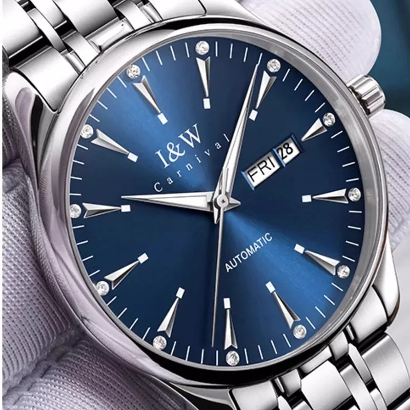 

Montre Homme CARNIVAL механические деловые часы для мужчин, брендовые роскошные автоматические наручные часы 50 м, водонепроницаемые, 2025 Reloj Hombre