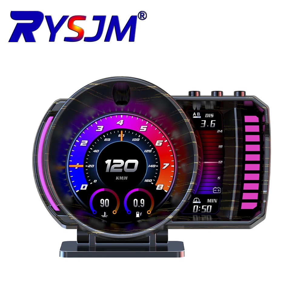 Painel de Instrumentos LCD OBD para Carro P28 com Display Head-Up (HUD), Velocímetro com Sensor de Gestos e Iluminação Ambiente Dupla