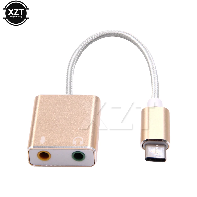 1PCS USB Type C Type-C External Sound Card Adapter Audio Card USB-C to Jack 3.5mm Earphone Micphone for Laptop Macbook Pro