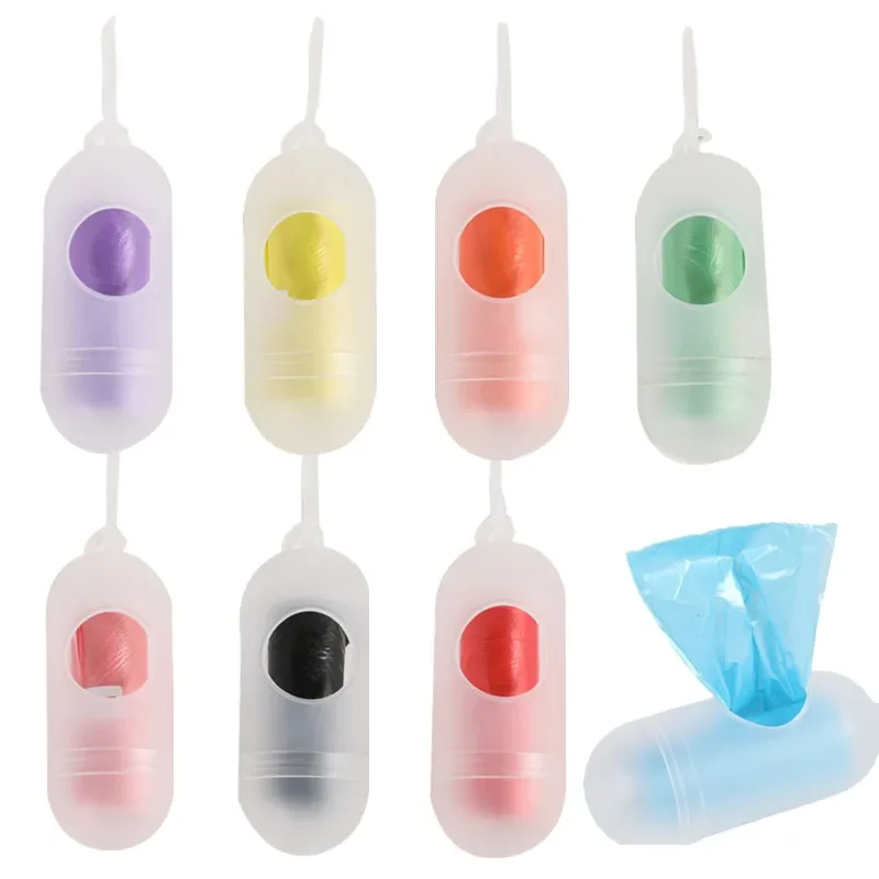 

Cute Dog Poop Bag Holder Portable Pet Waste Bag Dispenser Capsule Shape Dog Garbage Holder Dispensers Cleaning Supplies