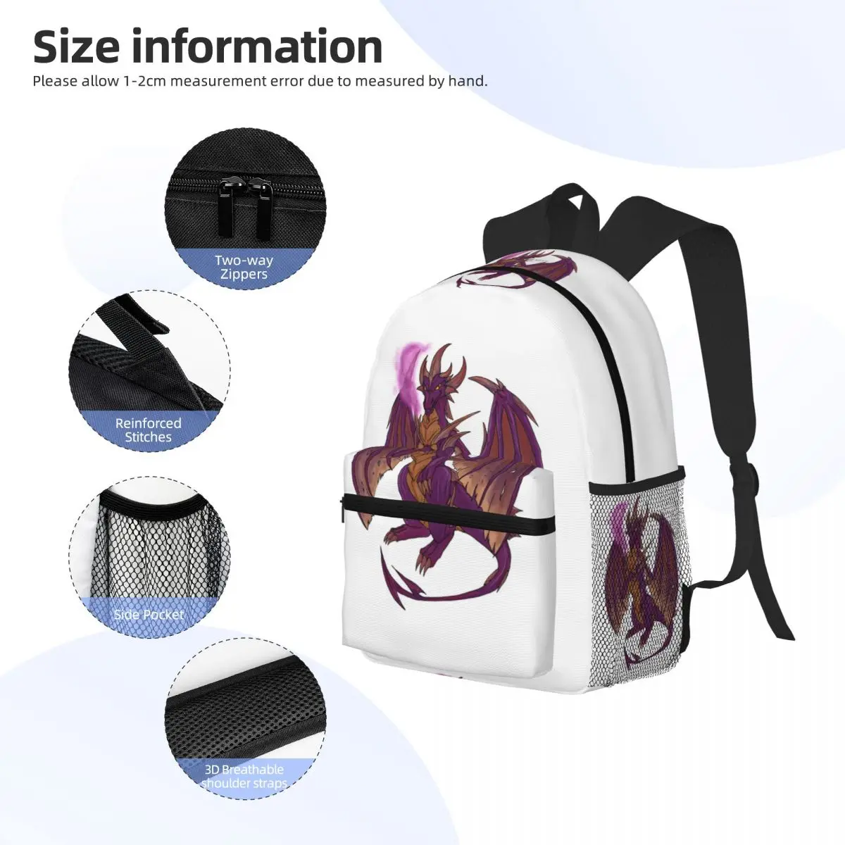 حقيبة ظهر مدرسية للطلاب من Spyro The Dragon Malefor للمشي لمسافات طويلة والسفر حقيبة نهارية للأولاد والبنات حقيبة كتب عصرية حقائب كتف