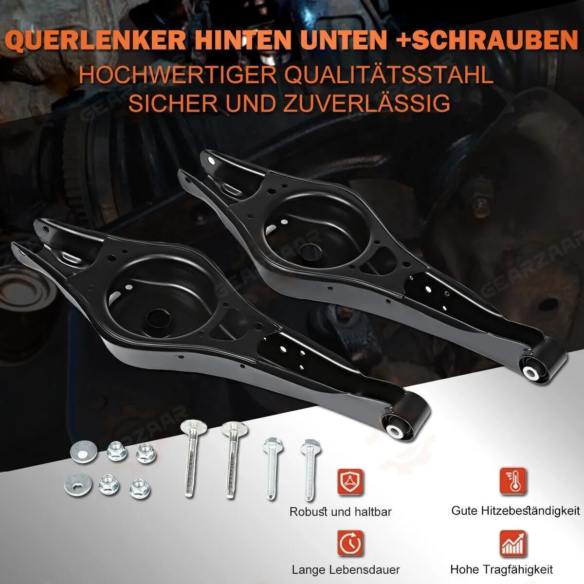 Image of 2 Stück Hintere Untere Querlenker mit Schrauben Passend für Audi A3 VW Golf 5 6 Touran Passat OE 1K0505311AB WHT000228