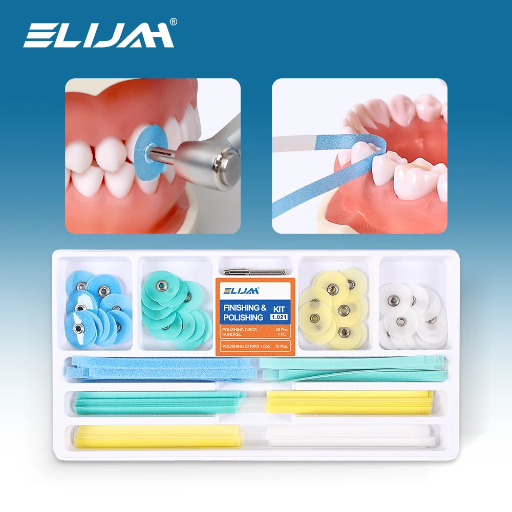 

ELIJAH (48+75)Pcs Dental Polishing Disc/Strip Composite Gross Reduction Contouring Mandrel for Ceramics Glass Restorations