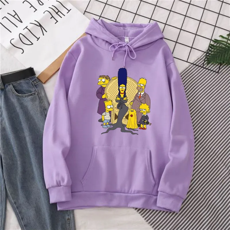 Women\'s Hoodie Simpson Hoodies Print Funny Family Loose Cartoon Graphic Sweatshirt Women Winter Clothes 90s Streetwear Tops