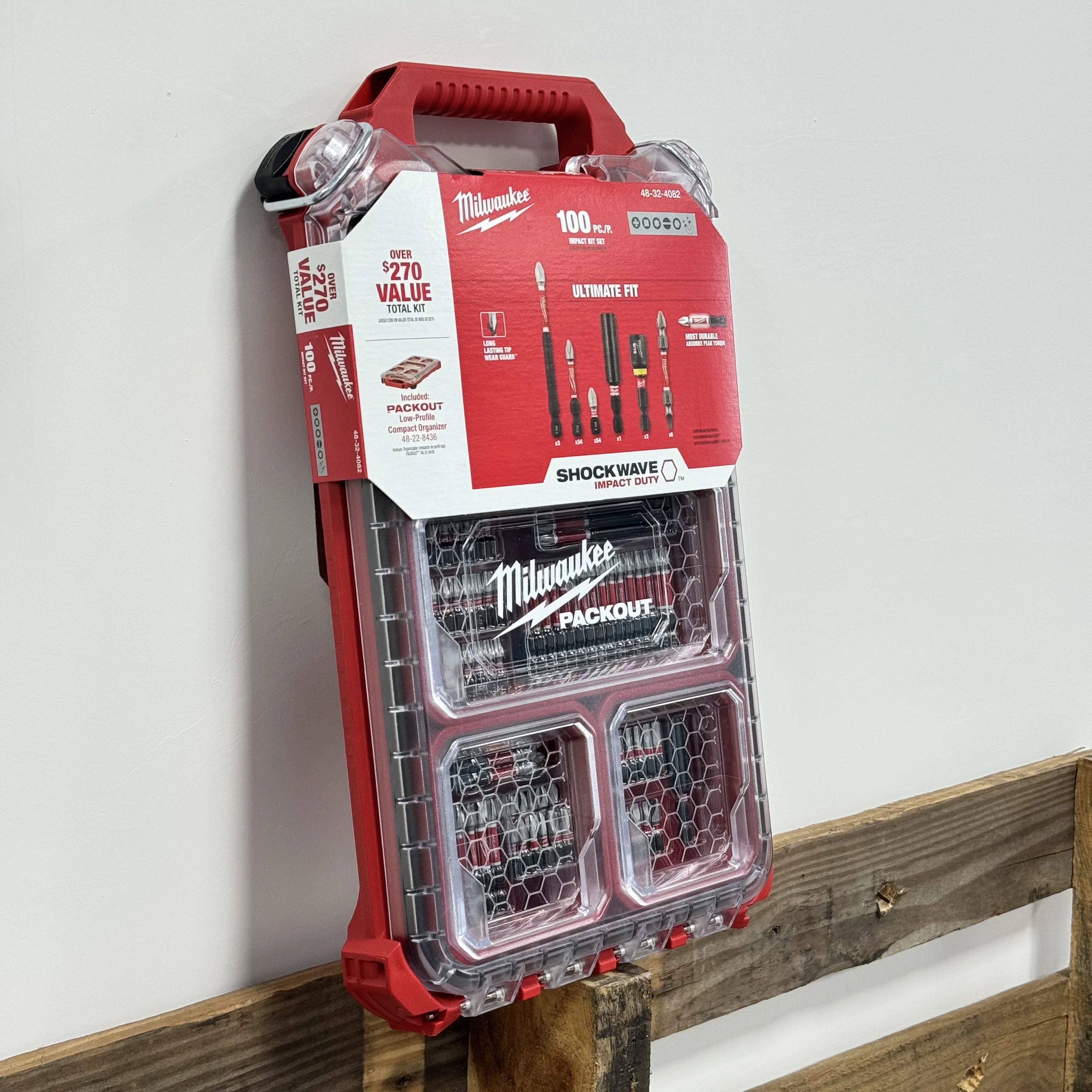 `Milwaukee 48-32-4082 100-Piece Impact Bit Set S2 Steel with Storage Case for Drill Driver Repair DIY Work`
