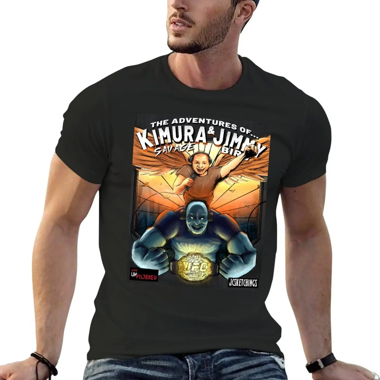 Adventures of kimura savage and jimmy bird comic book cover T-Shirt aesthetic clothes anime clothes sweat men t shirt