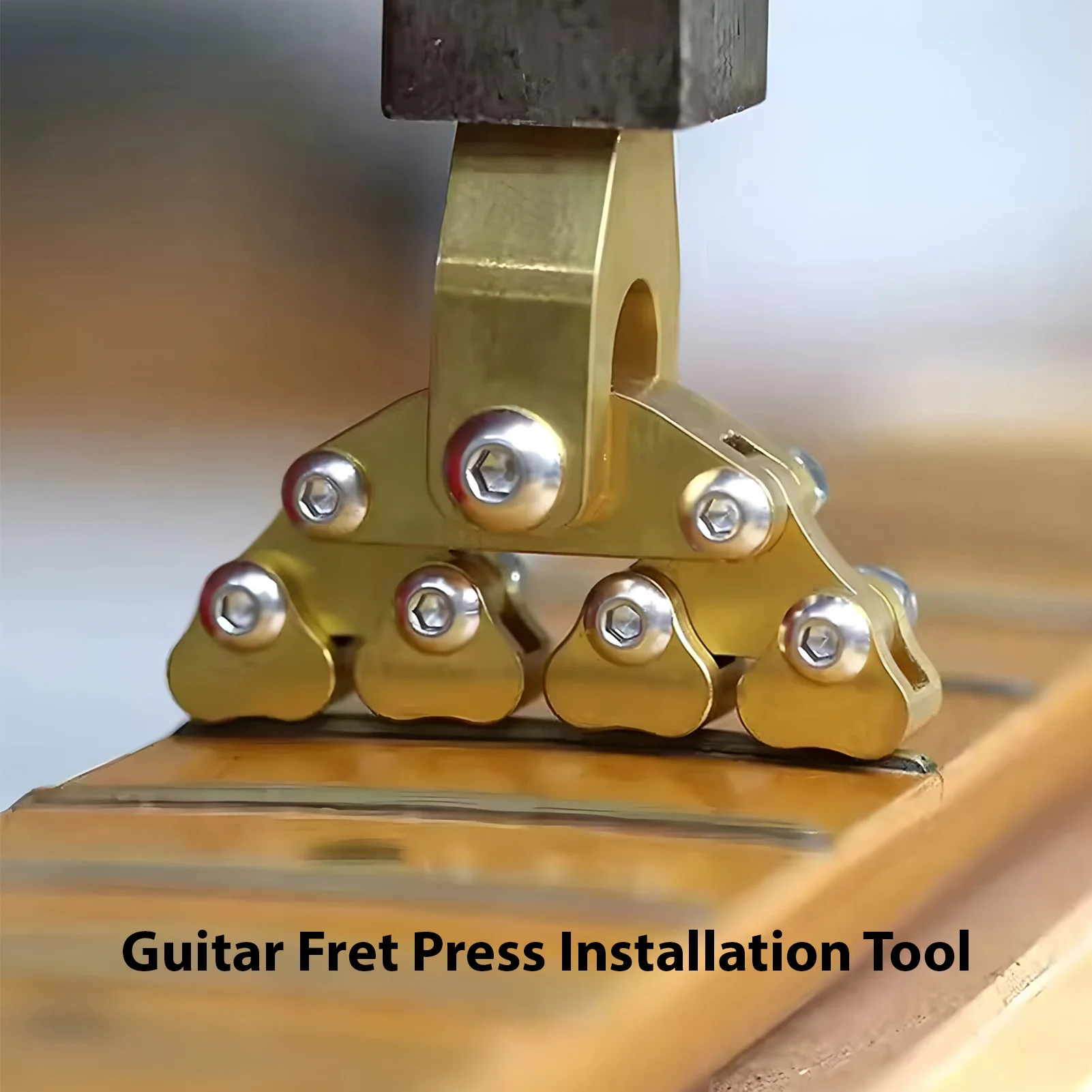 

Guitar Fret Press Installation Tool Self Adjusting Design Fits Any Fingerboard Radius Brass Steel Instrument Accessory