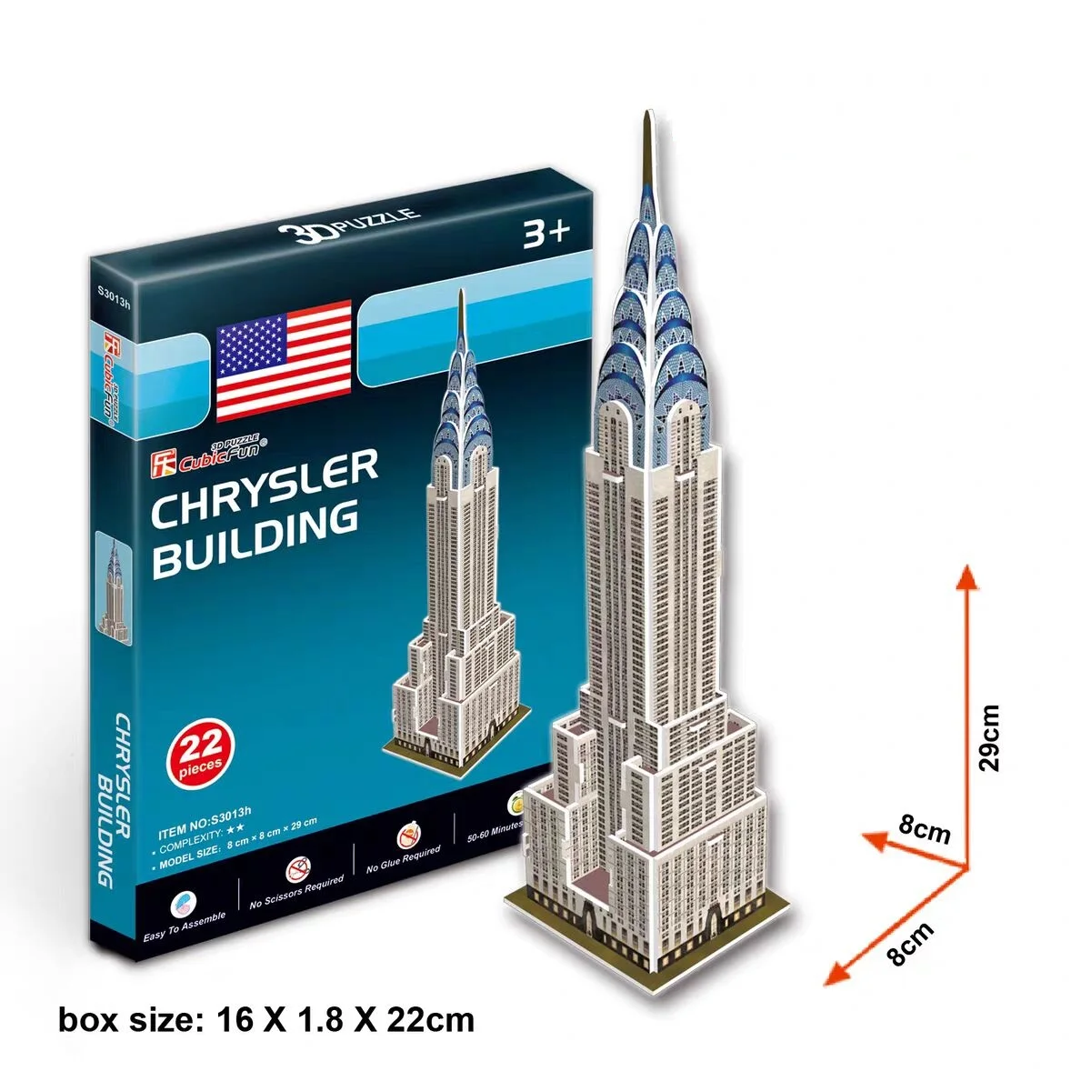 Chrysler Building 3D EPS Paper Puzzle Model Toy United States New York America World Great Architecture Boy Girl Birthday Gift