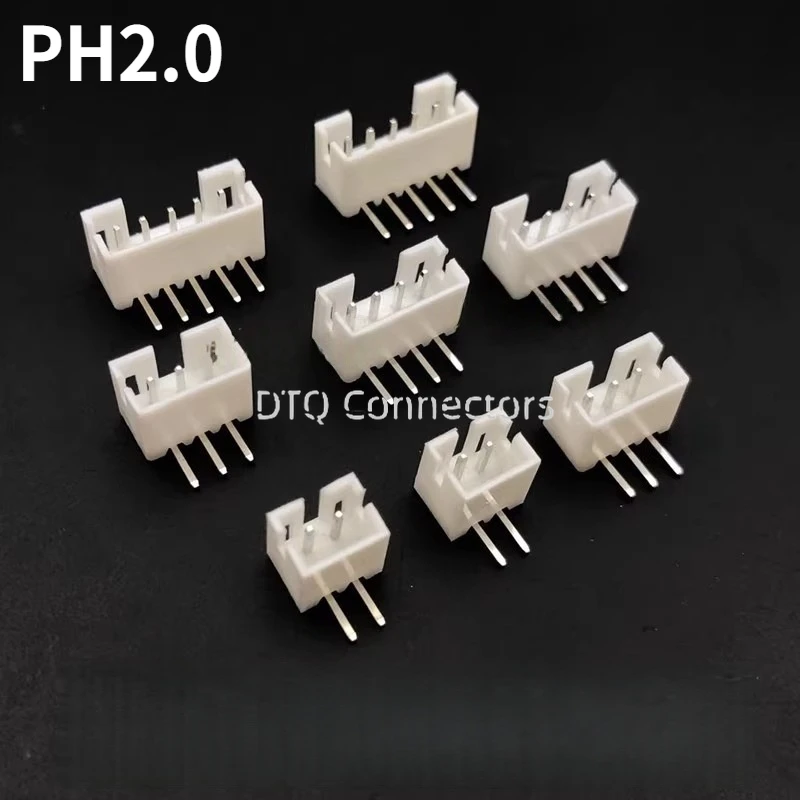

50pcs/LOT PH 2.0 connector male right angle material PH2.0 2mm Pitch Connectors Leads 2 3 4 5 6 7 8 9 10 11 12 pin Heade