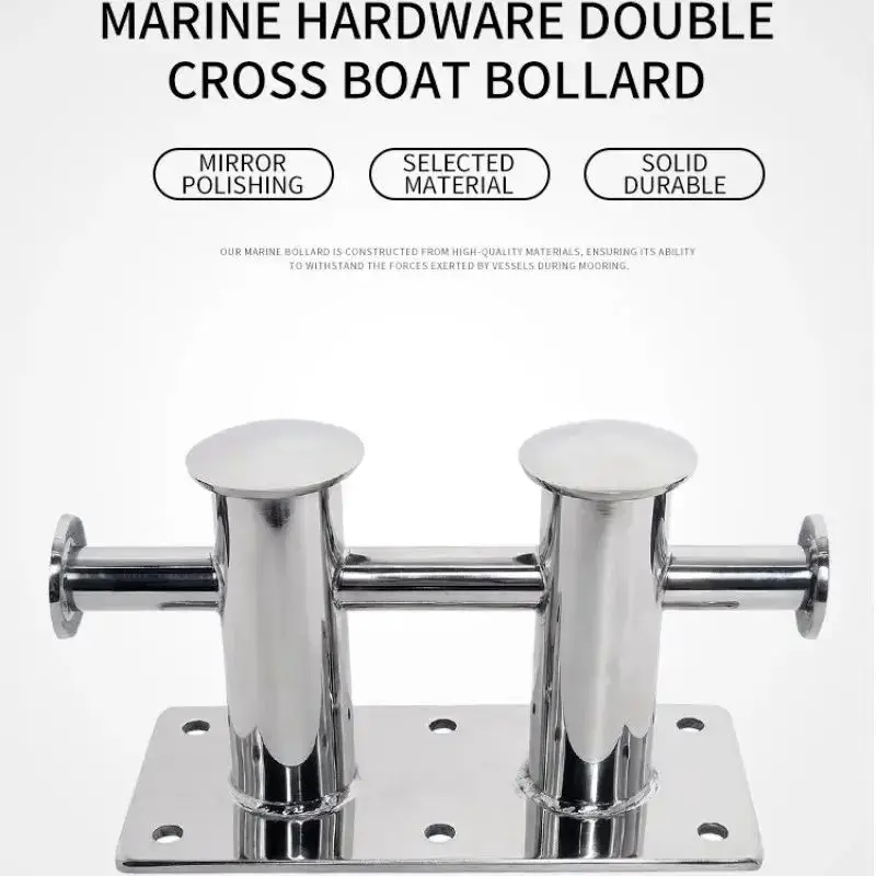 Marine Double Cross Boat Bollard Mooring Bitt 316 Stainless Steel Boat Kayak Accessories